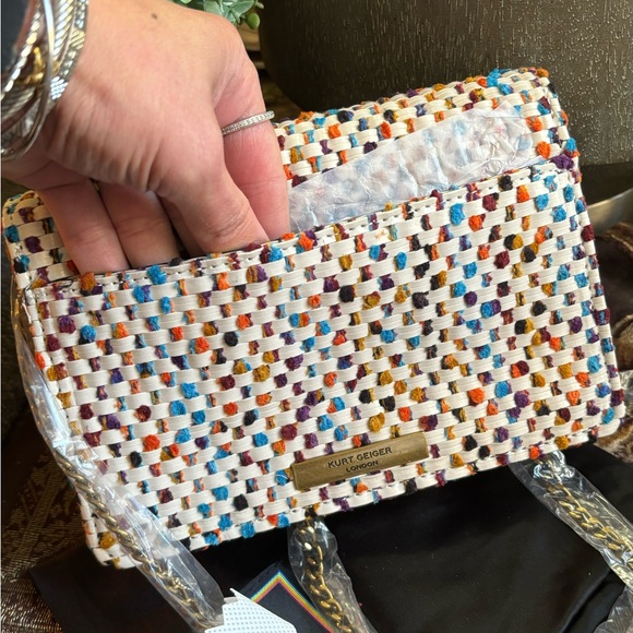 Authentic KURT GEIGER Leather/braided magnetic closure flap eagle head Crosby - Picture 16 of 16